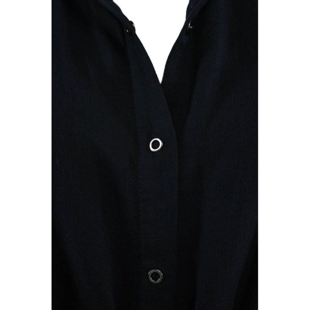 T Tahari Women Shirt Dress Navy Collared Long Sleeve Button Rayon Size S - Picture 4 of 7